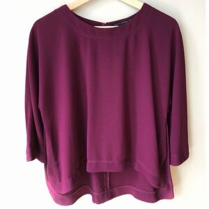 Zara • M • High low Split Side Blouse 3/4 Sleeve